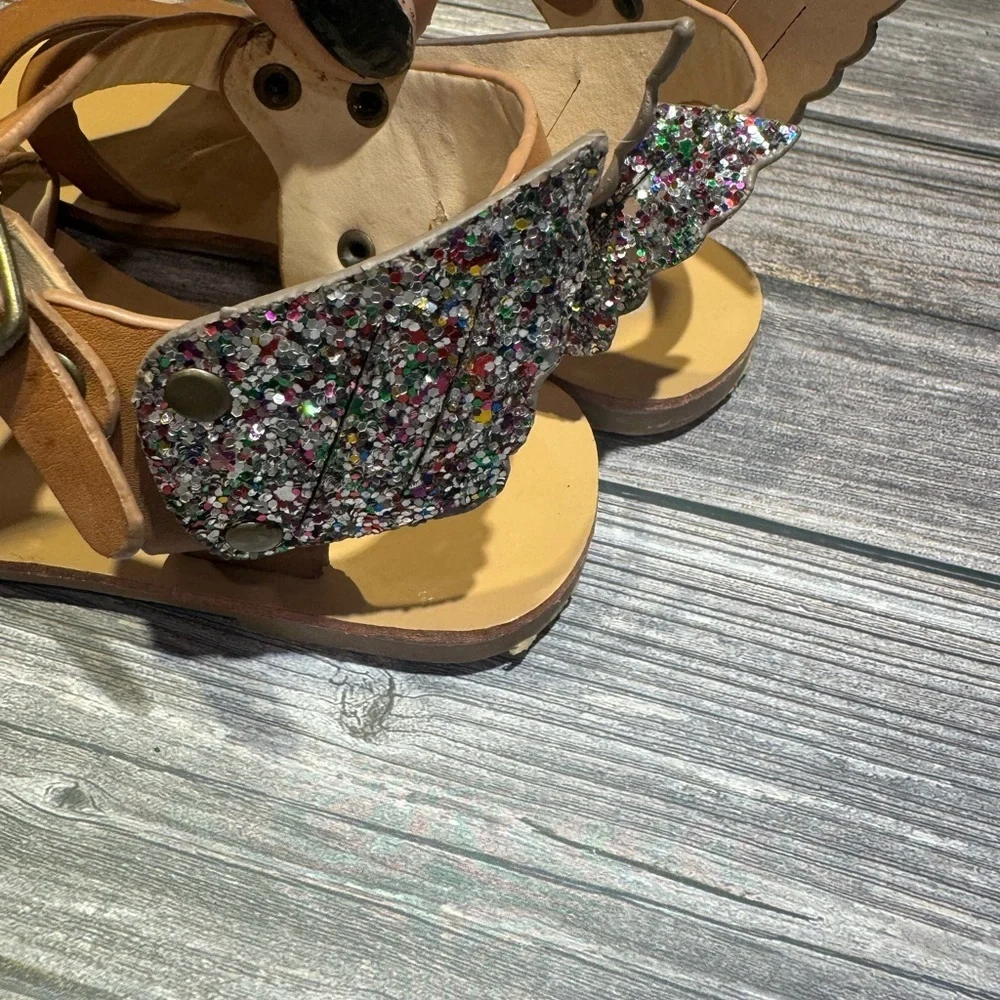 Cotton On Angel Wing Sandals Toddler Girl Size 11 Glitter Fairy Boho Shoes